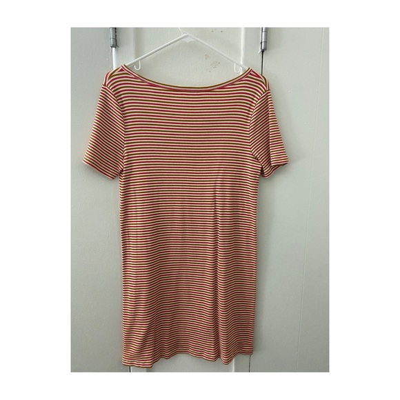 Madewell Swingy Tee Dress in Stripe Stretchy A-Line Ribbed Jersey Modal Cotton - Picture 4 of 6